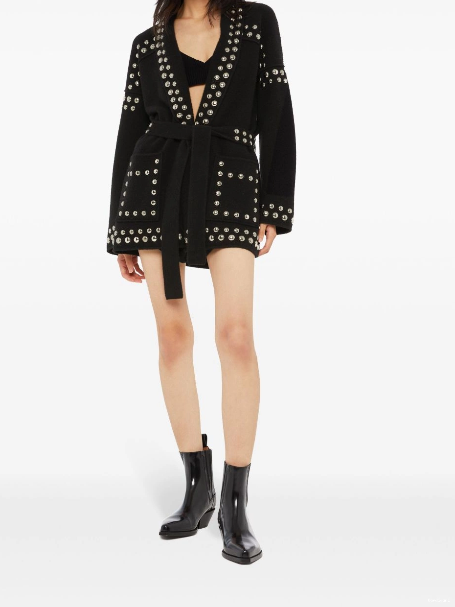 Affordable stud-embellished Alanui virgin-wool Women cardigan 0715